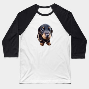 Mini Dachshund Black and Tan Puppy Dog Baseball T-Shirt